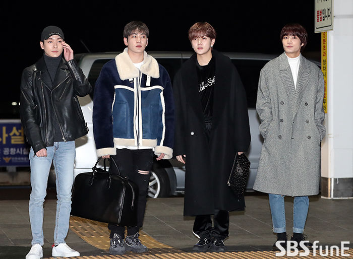 On the afternoon of the 18th, the group NUESTW, which is departing to Hong Kong, arrives at the Incheon International Airport and heads to the Departure Field.