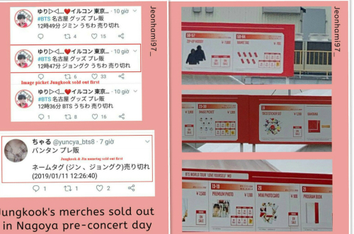 On the 12th ~ 13th, Japan Nagoya Dome Concert was popular with BTS and member Jungkook.Last year, following November Tokyo and Osaka, Nagoya Dome Concert also set a record for all the goodies of BTS Jungkook to be sold out. According to JapanAmy, who was at Goods sales stand at the time of the concert, Jungkooks image picket was quickly sold out and his name was also sold first with Jin, a member of the team. On the 12th, Jungkooks name tag, premium photo, image picket, and all the goodes were sold out in a blink of an eye, causing the surprise of JapanAmy. Some Japanese children said, Jungkooks premium photo is so popular that it is really hard to get.