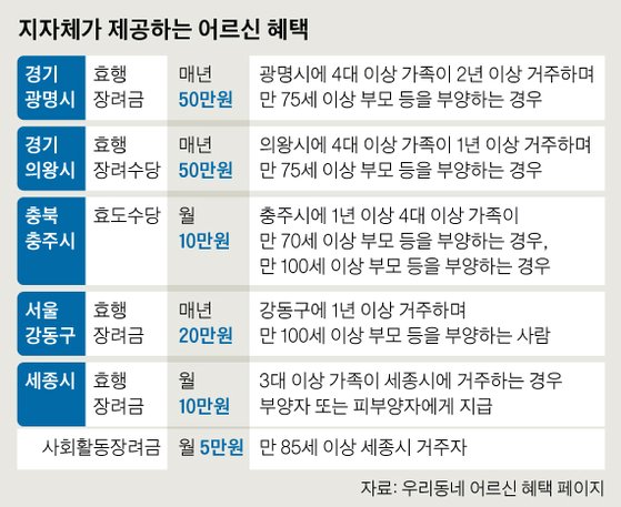 지자체가 제공하는 어르신 혜택