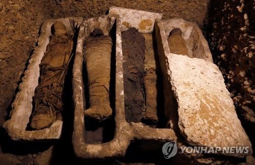 이집트 민야 지역의 투나 엘-게벨 유적지에서 발견된 미라들. [로이터=연합뉴스]