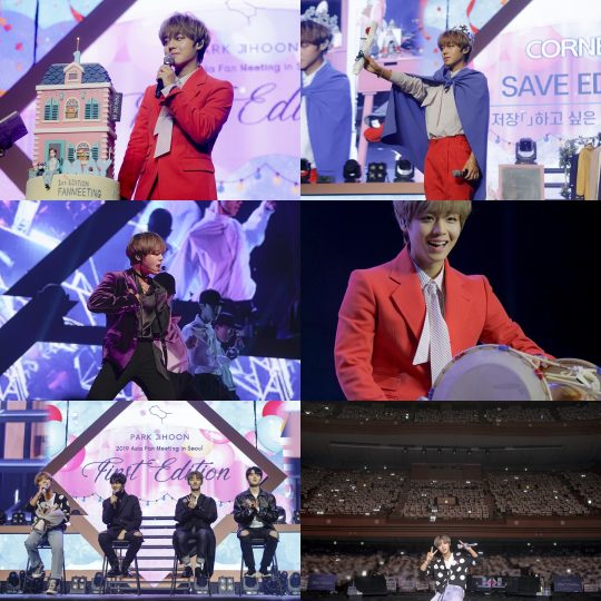 Park Jihoon, a member of the group Wanna One, successfully completed his first solo fan meeting.Park Jihoon held his first solo fan meeting, FIRST EDITION IN SEOUL, at the Hall of Peace at Kyunghee University on the 9th.A total of 7,000 fans gathered at the fan meeting held at 2 pm and 6 pm.Park Jihoon, who came to the stage in the All Red Suit fashion on the same day, opened the door with Ed Sheerans Shape of You dance performance, and proved his talent as a solo artist by offering various stages such as Wanna Ones song I Want to Have, Unit Album 11 (Ten Days), Sulla with fans, and Taemins Press Your Number.In particular, Park Jihoon first released the stage of his own fan song Young 20, which he wrote while thinking about his fans.I also participated in rap making while thinking about the fans, and if you like it, you will be able to meet it as a single sound source. In addition, members Yoon Ji-sung, Kim Jae-hwan and Bae Jin-young, who participated in Wanna One activities, appeared in a fan meeting with a bouquet of flowers.Those who showed off their extraordinary loyalty in search of the scene even in a busy schedule showed a warm friendship by supporting Park Jihoons future.Park Jihoon, who led the fan meeting for about 2 hours and 30 minutes, said, I will practice all genres.I want to be together for a long time until the dinner show. He expressed his aspirations and ended his first solo fan meeting.Meanwhile, Park Jihoons Asian fan meeting will be held in Seoul, Japan and Hong Kong.