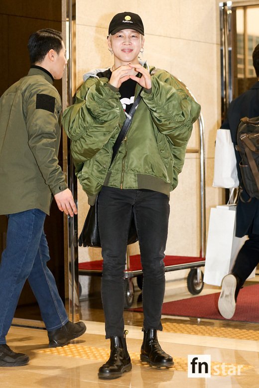 The group BTS arrived at Gimpo International Airport on a chartered flight after a concert held in Fukuoka, Japan on the afternoon of the 18th