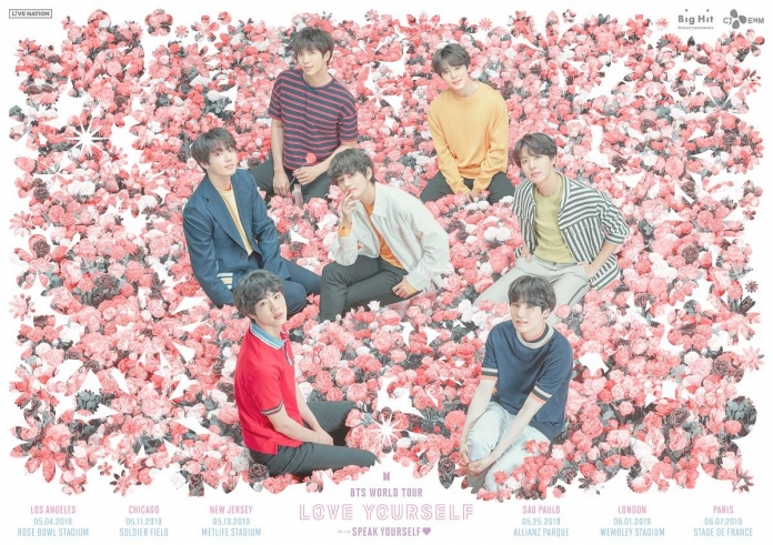 Group BTS will host the former World AT & T Stadium tour, starting with United States of America Los Angeles in May.BTS released a poster for the LOVE YOURSELF SPEAK YOURSELF tour through its official fan cafe and SNS channel at 0:00 on the 20th, and announced the news of the performance of North and South America, Europe and Japan.This tour is an extension of the LOVE YOURSELF tour, which continues in August last year, starting with the Seoul Jamsil-dong main stadium.According to the public schedule, BTS confirmed 10 performances in eight regions, including United States of America Los Angeles, Chicago and Princeton, and Brazil Sao Paulo, London, France Paris, Japan Osaka University and Shizuoka.BTS is the United States of America Los Angeles Rose Bowl AT&T Stadium on May 4, Chicago Soldier Field on May 11, Princeton MetLife AT& T Stadium on May 18, and Brazil on May 25 So Paulo Allianz Parque, London Bly AT& T Stadium, England, June 1, France Paris Stade de France, July 6–7, Japan Osaka University Yanma AT& T Stadium Nagai Mar Stadium Nagai), will hold concerts at Shizuoka AT&T Stadium Ecopa from July 13-14.In particular, BTS will perform all the performances on this tour at AT & T Stadium.After the United States of America AT & T Stadium performance at United States of America City Field for the first time as a Korean singer last October, BTS set a new record as a group capable of AT & T Stadium tour in all Worlds through LOVE YOURSELF SPEAK YOURSELF tour.BTS is performing 42 performances in 20 regions including United States of America, Canada, UK, Netherlands, Germany, France, Japan, Taiwan, Singapore, Hong Kong and Thailand, starting with the LOVE YOURSELF tour held at Seoul Jamsil-dong Main Stadium last August.LOVE YOURSELF SPEAK YOURSELF performance schedule Before the release of the World AT & T Stadium tour record