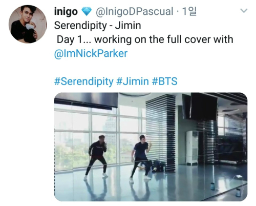 It was a great honor to choreograph Serendipity (Chorewriter Brian Joo Fusspos)BTS Jimins solo song Serendipity choreography follow the fever is hot.BTS main dancer Jimins Serendipity stage, which has been attracting attention as a signboard star of K-pop idol from foreign media, can steadily see the phenomenon like a challenge essential gateway for dancer idols who are proud of dancing, especially junior idols in dance line positions in the group.Many juniors have released cover videos, but the release of cover videos by the Fed, a member of the new group Tomorrow By Together (TXT), which is currently being prepared, has attracted more attention as a direct junior of BTS.On the 21st, KBS 2TV Happy Together 4 2019 Performing Arts Special PICK, Nam Chang-hee, who is aiming for the entertainment center this year, showed a special stage of Sereendity and raised the heat of broadcasting.He said, I was so sexy and cool that I became a fan. He was still preparing for the show, so he covered the unfinished serendipity choreography with unexpected seriousness and made a laugh of the performers and viewers.Not only in Korea but also overseas, the video of Inigo Pascual, a famous singer and actor in the Philippines, posting some of the choreography that he has practiced, saying, I started to learn serendipity choreography, on SNS is quickly becoming popular.Inigo Pascuals popular song Dahil Sa Yo is a famous song that Big Bangs member Seungri was singing for local fans at Manilas solo performance on the 20th, and he announced that he would release the full version of Serendipity choreography soon, and fans support for the cover video of Inigo was poured into SNS.BTS Jimins Serendipity is a choreography designed by Wannabe choreographer Brian Joo Fussos, who is a world-renowned choreographer and Jimin longing for his new days.