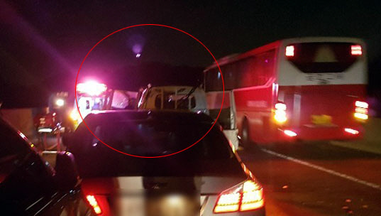 사고 당시 현장 모습이 담긴 사진. 경남지방경찰청 제공.