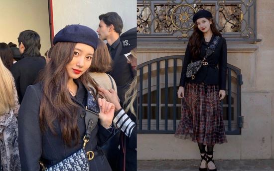 Singer and actor Bae Suzy showed off her doll-like beauty at France Paris via several photos posted on social media on Wednesday.Bae Suzy attended the Dior 2019 A/W Collection at the France Paris Rodin Museum, which included photos of the scene.Bae Suzy, dressed in blue for both berets and coats, beamed as she stared at the camera.Bae Suzy is working as a solo singer and also working as an actor. In May, she will return to SBSs new drama Baega Bond.