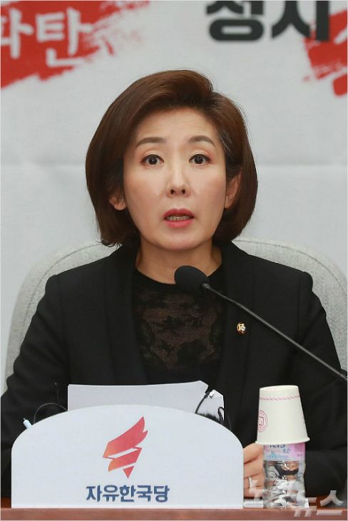 나경원 자유한국당 원내대표가 26일 오전 국회에서 열린 원내대책회의에서 모두발언을 하고 있다. (사진=윤창원기자)