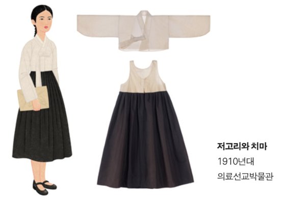 신명여학교 학생들이 독립만세운동을 위해 교복을 개조해 만든 어깨허리치마. 여학생들은 치마 윗 부분에 상의와 같은 색으로 어깨허리를 달아 치마를 어깨에 걸어 입을 수 있도록 했다.[사진 국립대구박물관]