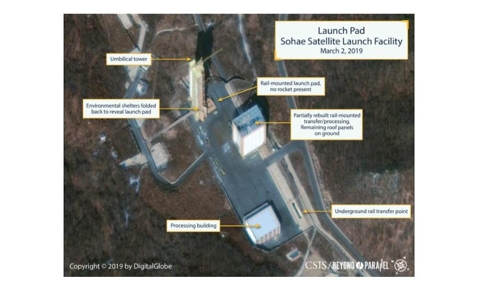 美 CSIS가 공개한 3월 2일 동창리 상업위성 사진 [美 CSIS 북한전문 사이트 '분단을 넘어' 캡처]