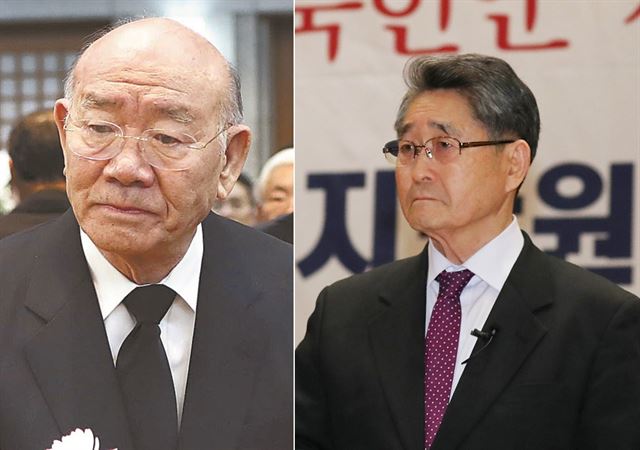 전두환씨와 지만원씨. 한국일보 자료사진. 연합뉴스.