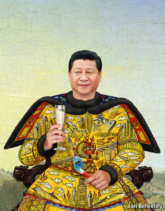 영국 경제지 ‘이코노미스트’는 시진핑 주석이 청나라 황제 용포를 입고 있는 일러스트를 2013년 5월호 표지로 썼다. 이코노미스트 홈페이지 캡처