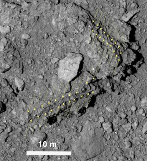 소행성 류구 표면 확대 사진 [2019 Seiji Sugita et al., Science 제공]