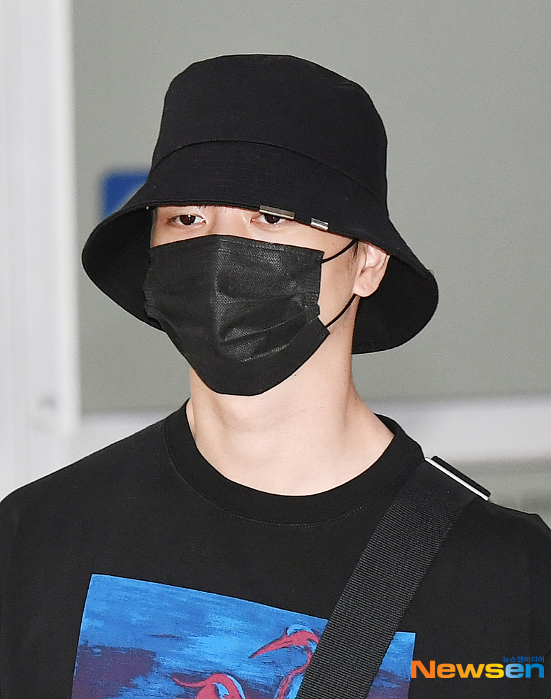 Group BtoB Yook Sungjae is entering Gimpo International Airport in Gangseo-gu, Seoul after completing the schedule of U Cube Festival 2019 IN Japan hosted by U CUBE held in Japan on March 24th.useful stock