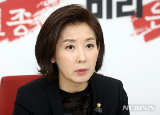 25일 오전 서울 영등포구 여의도 국회에서 나경원 자유한국당 원내대표가 현안관련 기자간담회를 하고 있다. /사진=뉴시스