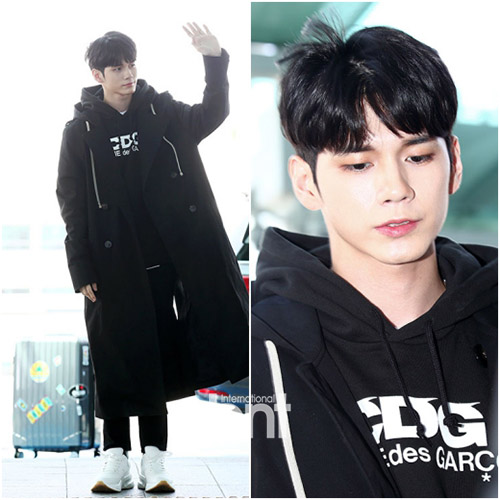 Ong Seong-wu from Wanna One left for Singapore through Incheon International Airport on the afternoon of the 5th fan meeting schedule.Lets go to the fan meeting.Smile and heart thump.Going out in the wind.The warmer Onvid when pulled.news report