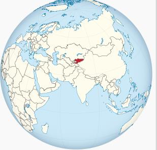 중앙아 국가 키르기스스탄 [위키피디아 지도 캡처]