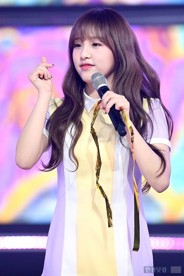 Group IZ*ONE Choi Ye-na is performing an encore performance after winning the Champion Song at the MBC Music Show Champion on-site at the MBC Dream Center in Goyang City, Gyeonggi Province on the afternoon of the 10th.