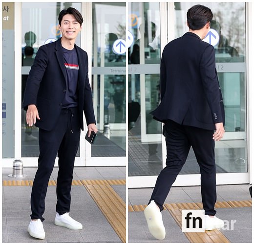 Actor Hyun Bin left for Taipei, Taiwan, through Incheon International Airport to attend a fan meeting in Taiwan on the afternoon of the 19th.
