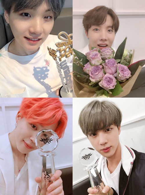 Group BTS gave a joy to the comeback and won the top spot in various music broadcasts.Sugas trophy-certified shot was released on the official BTS Twitter on the 20th, with the article Thank you, Ami!!! Allah! Suga in the photo is smiling shyly with a trophy.On the same day, J. Hop also expressed his gratitude for Fandom Ami. J. Hop said, Thank you, please look forward to it today.On the 19th, Jimin and Jindo Trophy certified shots were released. In each photo, Jimin and Jin showed a pleasant charm with a warm atmosphere.Meanwhile, BTS made a comeback with its new album Map of the Sol: Persona (MAP OF THE SOUL: PERSONA), which was released simultaneously around the world on the 12th.At the same time as the comeback, BTS showed off its strength by winning the top spot on KBS2 Music Bank and MBC Show! Music Center.