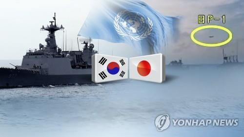 한일 초계기 위협비행·레이더 갈등(CG) [연합뉴스TV 제공]