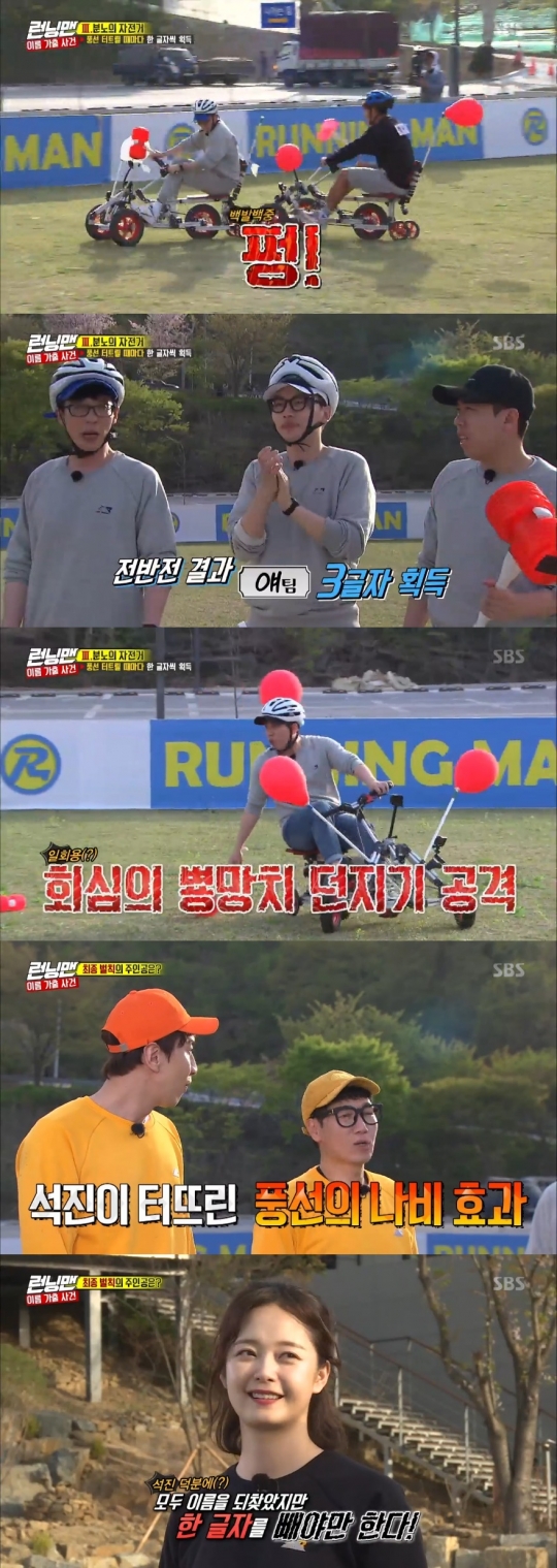 In Running Man, Ji Suk-jin was annoyed and was penalized for the balloon that was inadvertently blown.The SBS entertainment program Running Man, which was broadcasted on the afternoon of the 5th, was a game in which the hint letters were obtained by Hangul characters every time the balloon of the opponent team was blown.At the end of the game, Ji Suk-jin was annoyed that Game was not unravelling at will, and inadvertently burst a balloon; Ji Suk-jin ended up being penalized for it.Also, the ranking of the search term race, which was conducted on the show last week, was revealed. On the day of the show, Kim Jong Kook, Yang Se-chan and Han Bo-reum team won the final race in the first place in real-time search terms.The three teams that were defeated here set a rule team through the ladder legs, and Yoo Jae-seok and Lee Kwang-soo performed penalties for the Vikings.