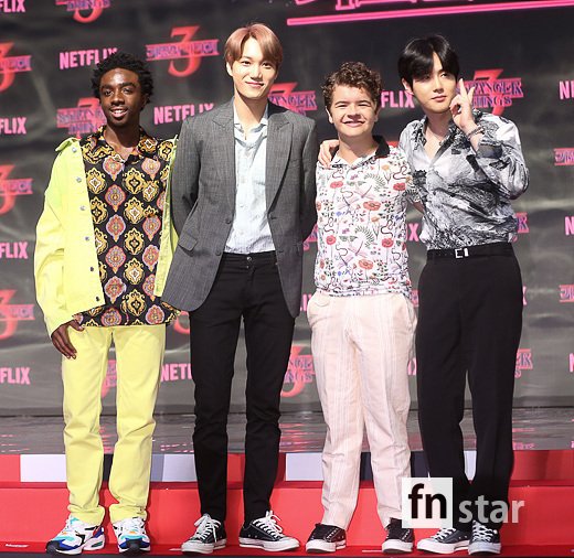 Gayton Matarazo, Caleb McLaughlin, EXO member guardian, and Kai attended the Netflix American drama Wild Story 3 red carpet event held at Time Square in Yeongdeungpo, Seoul on the afternoon of the 20th.The Strange Story 3 is a more bizarre story that takes place in Hawkins Village, which is again in summer in 1985.
