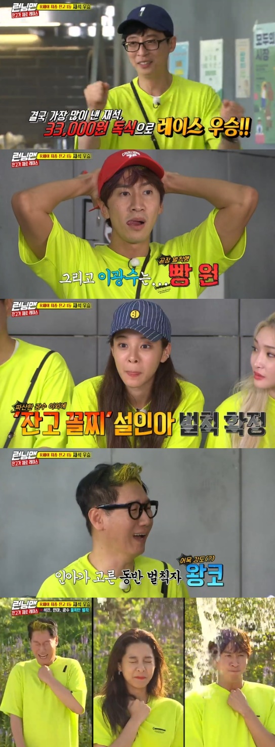 Running Man Yoo Jae-Suk won the championship, and Seol In-ah, Lee Kwang-soo and Ji Suk-jin were punished.On the 23rd SBS Good Sunday - Running Man, Cheongha and Seol Ina showed dance.With Cheongha and Seol In-ah appearing on the day, the Zero balance race, which can win if you spend money well, has begun: Race, which pays for food as much as you want after each round.If the final amount is insufficient, the last person in the mission and the least person in the commission will pay the shortest amount.If the final amount is overflowing, the member who paid the most will take the amount.Yoo Jae-Suk warned Kim Jong-kook, saying, We can fight each other and eventually win the fisherman.The first ceremony was a steamed lobster abalone ribs. The team was selected through a spoon-drawing.Yoo Jae-Suk & Haha, Yang Se-chan & Kim Jong-kook, Cheongha & Seol In-ah, Jeon So-min & Ji Suk-jin, Lee Kwang-soo & Song Ji-hyo became a team.Cheongha & Seol In-ah, Kim Jong-kook & Yang Se-chan, and Yoo Jae-Suk & Haha got a meal ticket.The meal was followed by Ji Suk-jin, who gave 2,000 won to the members and got food, and Lee Kwang-soo told them to go away to eat.But Song Ji-hyo and Jeon So-min popped out, and Lee Kwang-soo came out and laughed.After the second mission, Seol In-ah paid twice as much as 10,000 won, saying, I made a mistake in betting earlier, I will go more boldly. It was not only Seol In-ah who spent the highest amount.Song Ji-hyo also paid 10,000 won, and the two people took 5,000 won each.The final mission is a football king shot, which is successful when the ball is kicked with a target and attached to the passing target in the center.Following Jeon So-min, Sul-in-Ah also won the win to put on an unusual cap; Yoo Jae-Suk also laughed as he wore a swimming cap.The first successful Yoo Jae-Suk won the top spot, and the second spot to eat together.Song Ji-hyo appealed, I and Somin did not eat it, and added Ji Suk-jin.Yoo Jae-Suk said he would eat with Jeon So-min and Song Ji-hyo.Yoo Jae-Suk then laughed by choosing Ji Suk-jin as a member to pay last.The final payment time. Seol In-ah also paid 7,000 won as a big hand, and Lee Kwang-soo, who had not spent money in the meantime, all-in-one 21,000 won.The total amount collected was 60,000 won. Yoo Jae-Suk paid 22,000 won and won the championship by 1,000 won.Lee Kwang-soo went bankrupt, with the least balance, except Lee Kwang-soo, last.Photo = SBS Broadcasting Screen