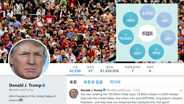 United States of America President Donald Ivana Trump is known for making the most of Twitter Inc. among former World politicians.Just by suggesting and achieving the North Korea-U.S. summit, which no one could imagine, using Twitter Inc., it is worth guessing his infinite trust and affection for Twitter Inc.President Ivana Trump has described himself as a 140-letter hemingway.Ivana Trump, sitting politician Twitter Inc., tops followersIvana Trump Occupys 800,000 Keywords & Related Words in Hangul TweetsWhen he visited Korea and went to the North Korea-US summit, Koreas Twitter Inc. was also occupied by Ivana Trump-related words.Twitter Inc. analyzed the key keywords that became an issue on Twitter Inc. over the past week (June 24-June 30) with the next software, and Ivana Trump United States of America took the keyword of the topic.President Ivana Trump, who visited Korea on the 29th of last month, tweeted that the summit with Kim Jung-Eun North Korea, as well as the meeting between the South and the North and the US, was concluded.The number of keywords Ivana Trump tweeted in Korean over the past week reached 800,000, and 80,000 tweets were gathered for an hour on the afternoon of the 29th.The summit was at the top of the related term.Blue House said, It is the top of the United States and the United States that we are briefed at the outlet post and talked to the North. The tweet with the picture of Gong Yoo recorded more than 7,500 retweets and 28,000 likes, and more than 1,400 replies were posted.Panmunjom Twitter Inc. topped real-time trendsAs President Ivana Trump met Kim for the first time as President of United States of America, the keywords DMZ and Kim Jung-Eun were also confirmed as related words.At around 2:00 p.m. on the 30th when President Moon Jae-in and President Ivana Trump departed for the DMZ, Panmunjom, located in the DMZ, also topped Twitter Inc. Koreas real-time trend.Twitter Inc. has been actively promoting news reports, and many tweets have been confirmed to convey expectations for the meeting between the South, North and the US leaders.In addition, Dan Scabino The White House social media real-time video tweets were heard on the spot, and it attracted a lot of response.Video tweets featuring President Ivana Trump and Kim meeting and shaking hands at the Military Demarcation Line have racked up about 5 million cumulative views.Kim Jung-sook Ada Lovelace first appeared as a keyword-related wordTwitter Inc. analyzes and announces weekly keywords with the following softs.During the first half of this year, President Moon Jae-in was selected as a keyword and related word for five times in total, but this is the first time Kim Jung-sook Ada Lovelace has been searched for related words.It is also known that President Ivana Trump repeatedly conveyed praise to First Lady Kim Jung-sook and Ada Lovelace, and the keyword Kim Jung-sook was also on the list.My wife is a huge fan of Mrs. Moon, Ivana Trump said during his visit to South Korea, and I would like to say that Kim Ada Lovelace is a very special person.In Twitter Inc., Ivana Trumps remarks were actively confirmed by Gong Yoo, and many tweets containing positive opinions such as I think it is a legitimate evaluation of Ada Lovelaces efforts and Ivana Trump seems to have been impressed by Kim Ada Lovelace.EXO & Ivanka Second Meeting Rate RateThe number of references also increased for the idol group EXO (EXO) invited to dinner at Blue House Sangchunjae.Blue House posted a tweet on its official Twitter Inc account on the 29th, saying, K-Pop stars EXO and Pak Se-ri attended the dinner with President Ivana Trump.On Twitter Inc., videos of EXO shaking hands with President Ivana Trump were actively Gong Yoo, and over the past week, EXO keywords have recorded more than 130,000 mentions.Photos taken together by EXO and Ivanka The White House aide became a hot topic, and the keyword Ivanka was also confirmed as a related word.At the ceremony, EXO and Ivanka took pictures with the United States of America Ambassador to Harris, which Harris posted.Do you know that Ivanka and EXO are already the second time? Harriss tweet drew more than 31,000 retweets and more than 29,000 likes.