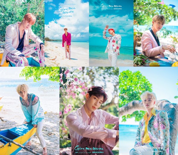 Group VAV released a photo teaser that feels the summer atmosphere before the comeback.VAV (Aino, Ace, Baron, Low, Ji-woo, Jacob, and St. Ban) uploaded the main concept photo of the new summer special single Give Me More FIESTAR version through the official SNS account from 0:00 on the 10th.The photo shows VAV members showing off their visuals in the background of the blue sky and the sea of ​​Philippines Vauxhall, which is like a picture.Ainos image features purple flower branches and a colorful belly, and his white skin, which made his blue eyes more prominent, caught his eye at once.Ace has added a concept of intensity in the heat and a sweet atmosphere image to give a reversal charm.St. Van, who gave a refreshing feeling in the background of the blue sea, untied his shirt and boasted a solid chest muscle, making fans excited.In addition, Lowe added the charm of a soft man with a pink suit fashion contrasted with urban visuals and blue leaves.Ji-woo, an extraordinary red hair, boasted a cartoon-like visual, and Jacob, who had a dark double eyelid and cool features, focused his attention on the boyish look.The blonde, younger Barone maximized her brightness with a yellow shirt, the picture sitting on the tree appealing to the dreamy feeling, further raising her curiosity about the new single.Gib Me More is a new album released by VAV in about four months after its fourth mini album THRILLA KILLA (Thrillera Killa), released in March, featuring Latin pop emperor De la ghetto and genius producer Duo Play and Skills, who has won several times at Grammy Awards. Z) took charge of composition and production, which further enhanced the perfection.VAVs new summer special single, Gib Me More, will be released on various online music sites at 6 p.m. on the 23rd.