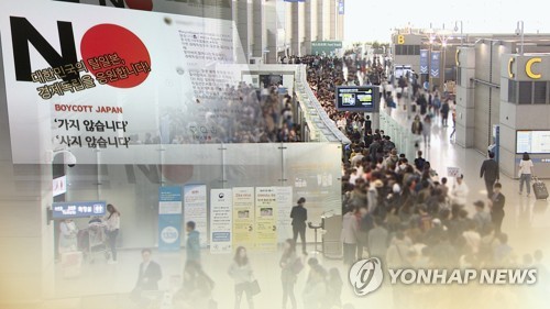 "가지 않습니다"…반토막 난 일본 여행 예약 (CG) [연합뉴스TV 제공]