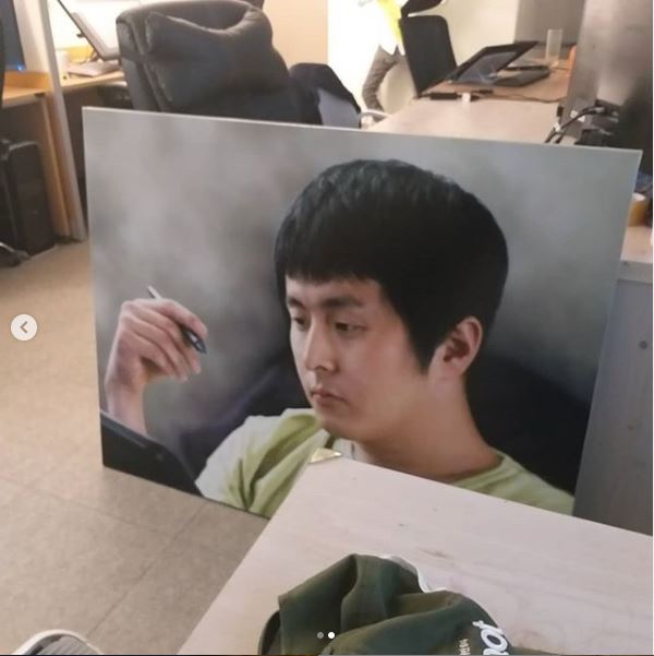 기안84, 캔버스위에 수놓아진 내 얼굴..사진이야 그림이야..
