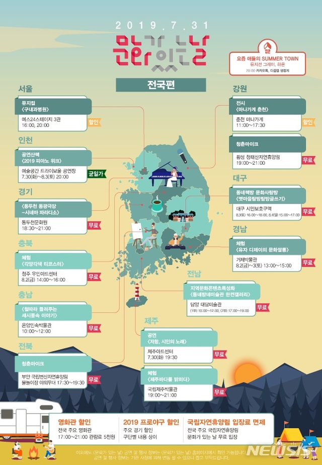 【서울=뉴시스】 7월 문화가 있는 날 지도_제주권