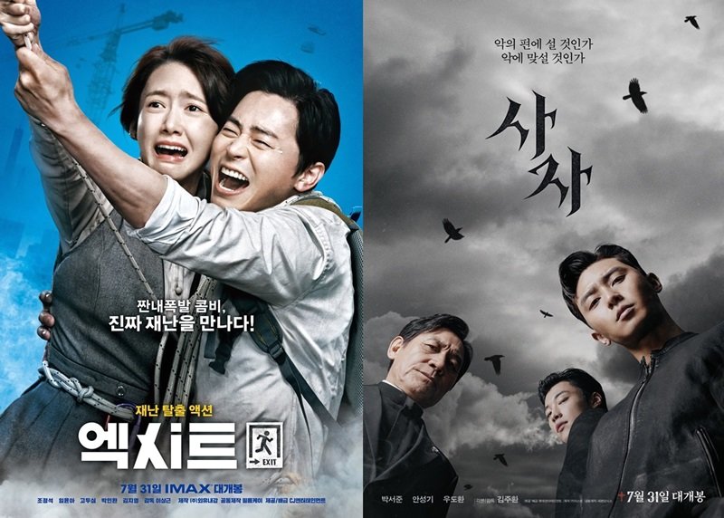 According to the integrated network of the Film Promotion Committees admission ticket, Exit (director Lee Sang-geun) and Lion (director Kim Joo-hwan) ranked first and second in advance rates at 6:30 am on the 31st.Exit has a 24.0% advance rate of 204,425 people. Lion received a selection of 198,088 preliminary audiences with a 23.7% advance rate.The gap in advance rates is only 0.3 percent. The first and second places could be overturned at any time. Both Exit and Lion will be released today (31st). The sparkling game has already begun.In addition, today is a cultural day, and more audiences are expected to visit the theater. The theater is likely to be filled with audiences due to the confrontation between Exit and Lion.Exit is a disaster escape action film depicting the extraordinary courage and base of young man Yongnam (Jo Jung-suk) and junior college club Uiju (Im Yoon-ah), who escape the city center covered with toxic gas.It is a summer tent pole film that CJ Entertainment confidently presents, starring Jo Jung-suk and Im Yoon-ah.Especially, Jo Jung-suk is looking forward to digesting the Yongnam character like a fish that meets water.He received a hot reception at the time of the media distribution, saying, I remembered the time of Architecture 101.For me, Architecture 101 is my first movie, and every time I come out, I laugh, so I do not know what to do.The Lion is a film about the story of fighting champion Yonghu (Park Seo-joon) meeting the Kuma priest Anshinbu (Anseonggi) and confronting the powerful evil (), which has confused the world.Park Seo-joon and director Kim Joo-hwan are attracting attention as works that have joined forces again since Youth Police.In this film, which sees a different genre called exorcism action, Park Seo-joon turns into an exorcism hero and shows a new appearance.In response, Park Seo-joon said, I was waiting for a movie like Lion.I could digest the action before I was older, and I was thinking, Can I try a movie like that? And then I gave him the lion scenario.I thought it would be fun and I thought it was a new challenge, he said.