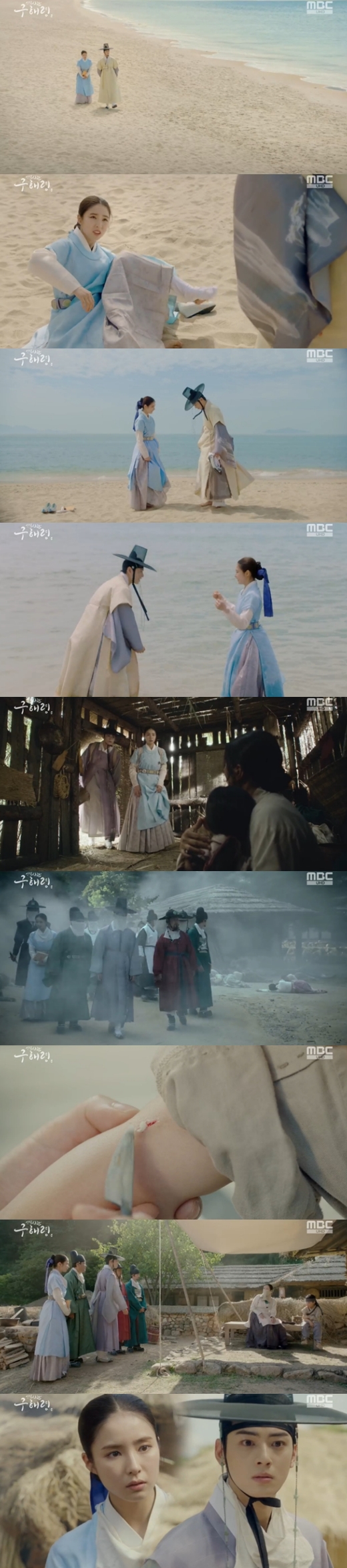 Course a new officer Cha Eun-woo and Shin Se-kyung, throw off the bus lines ..Romantic barefoot Date In the 13th and 14th MBC drama Goo Hae-ryeong, a new employee (played by Kim Ho-soo, directed by Kang Il-soo, Han Hyun-hee), which was broadcast on the 7th, Lee Rim and Hae-ryeong, who visited the village where the plague was in full swing, were portrayed.As the plague spread and the people died, there was a rumor that the tax collector should be sent down to the police to settle the civil war.Lee Jin (Park Ki-woong) asked him to send him, but the king sent Lee Lim down to the place where the plague was turning, saying, You can read a book and light your face here and there.After hearing this news, Hae-ryong went along with Lee Lim, saying that he had suffered from a sore throat.Irim and Haeryeong were alone and spent a lot of time on the beach.Lee said, I wish I could see the sea for a long time, but I want someone to be around at this good moment.They had a good time, throwing off their bus lines and shoes, stepping on the sandy beach, and entering the sea water.One of the prestiges of Song Hwa-hyun, who said that he was a sage, asked Lee to save the people and die helplessly.Irim and Hae-ryung, who went out to look at it directly, felt terrible when they met their mother and son who were caught in a ditch in a rough mountain road.Lee and his colleagues then looked around the village where the plague was going, realizing the seriousness of the situation.In the last scene, one episode was concluded by witnessing a woman who left a head mark on the childs arm.