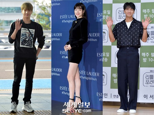 강다니엘, 설리, 이승기(사진 왼쪽부터)
