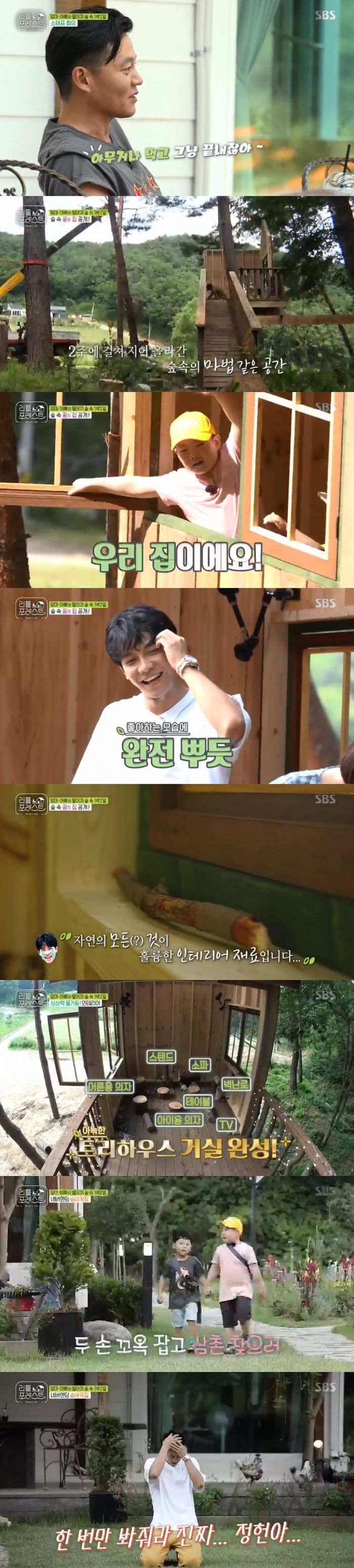 The tree house in Fairytale is complete.On SBS Little Forest broadcast on the night of the 26th, Lee Seung-gis own tree house for children was released.A new forest day began with the emergence of six-year-old Kim Jin-heen as a new Little Lee; members prepared lunch with seafood arancini for the children.Lee Seung-gi and Park Na-rae expressed their regrets for the Arancini that were tailored to the childrens tastes; Park Na-rae said, I burned the kukuki and ate the candle.I think there should be a separate adult rice. Lee Seo-jin then said, There is no time. Look at me. Just eat and finish eating children. Park Na-rae laughed, My brother did not cover up than I thought.The little boys, who had finished lunch, took the members hands and headed for the tree house, where the children cheered and delighted to see the built-up house.Lee Seung-gi, who saw it, could not hide his pride.At that time, Lee asked, Can not you decorate here now? The children went straight to the forest to find the material to decorate the tree house.Lee Seung-gi was anxious as she watched the children decorate the house, and said, I really think its really different for children to think.The children began to decorate the tree house with stones, branches, logs, etc. So the cozy tree house was completed with the ingredients they picked.Lee Seung-gi then fell into Hide and Seek hell.Kim Jin-heen, who likes Hide and Seek, started playing Hide and Seek with children at the request of the group.However, Lee Seung-gi eventually laughed at the end of the game, saying, Please look at it once, Kim Jin-heen.
