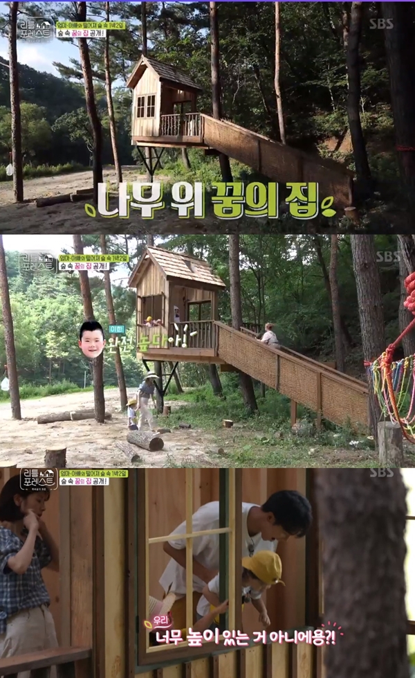 Little Forest Lee Seung-gi has opened up a treehouse built by himself to children.In the SBS entertainment Little Forest broadcasted on the 26th, one night and two days were held in Inje, Gangwon Province.On the day, Maihyun (4) County and Choi Yoo-jin (4) Yang came to the forest. Lee Seung-gi told the awkward two Friends, I was built home, will you go to see?This was a romance that Lee Seung-gi had earlier revealed earlier in the program as a treehouse; Lee Seung-gi participated in the Treehouse construction for children.Kang Yi-han (7), twins Brook (5) and Grace (5) also visited the forest, and the new Friend Lee Jung-heon (5) joined.Lee Seung-gi led the children to the treehouse, and the children were proud of Lee Seung-gi because they were too high and were happy.