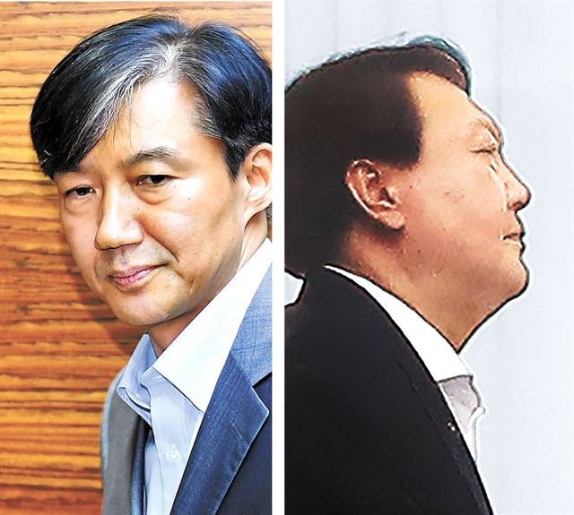 [한국일보 1면 사진] 청문회 前 .. 윤석열 칼날 위에 선 조국 (8월 28일자)