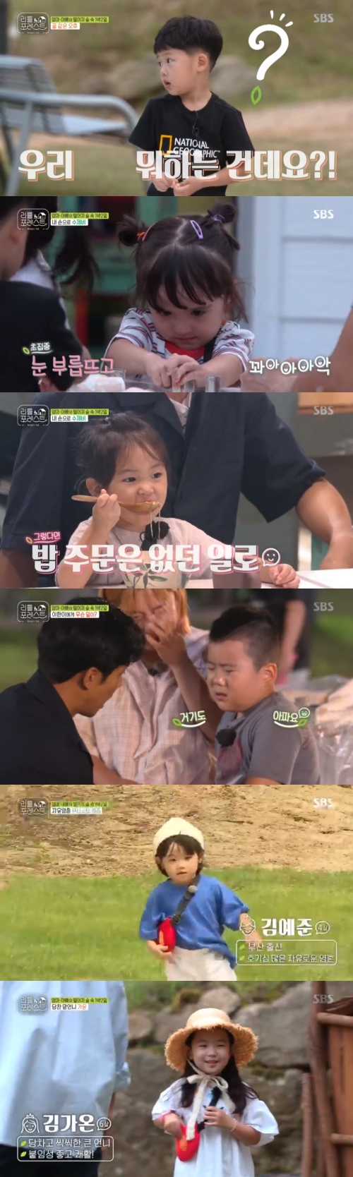 Little Forest Four-year-old free soul Ye Jun and six-year-old eldest sister Gaon joined the third meeting.In the SBS entertainment program Little Forest broadcasted on the 3rd, the second parting and the third meeting of the bumbang were drawn.On this day, carers and littles challenged to make Sujebi.Lee Seo-jin admired Lu Shuming, boiled with Sujebi soup, as it was darkly colored, saying, This is a complete snake, a snake.Park Na-rae suspected he was not in Lu Shumings dark colour, but after tasting, Lee Seo-jin said: Im getting stuck, I cant even deal with him before.The depth of the soup, said Park Na-rae, who also expressed surprise after tasting Lu Shuming.The carers then kneaded Sujebi to put in the soup, and took a shape with the little ones to complete the Sujebi dough.Littles enjoyed their own Sujebi, which made them proud of their care.However, Lee Han-yi woke up without drinking a few hard-made Sujebi and was embarrassed.When Park Na-rae followed and expressed concern, Lee Han-i said, My stomach hurts. The day was filled with water and hurriedly eaten white soup.Park Na-rae apologized, I didnt know my aunt, Im sorry, and then explained to Lee Seung-gi, I think she pretended, this is groundy, this is stomach aches.Lee Seung-gi added, Oh and Lee Han-yi did not shit, adding that Lee added the official spokesman to the care.Lee Seung-gi then massaged Lees body and stomach and fed him digestive drugs.Lee Han-yi expressed his rejection, saying, I do not think it will taste, but Lee Seung-gi persuaded him to drink a fire extinguisher coolly.But Lee finally burst into tears at the appearance of his mother who came to pick him up, and then Lee Seung-gis I have to tell you whats missing.How did you fall out? He replied, corn and laughed as he showed tears.After that, when Littles left with their parents, the carers showed their sadness in the cool attitude of Little.Lee Seo-jin then advised, Dont expect too much from your kids, and with my Lisa.Lee Seung-gi shot Lee Seo-jin, saying, I am so beautiful because my brother is so beautiful. I followed Brooke all the time and heard the evidence of trying to pick up plums.Lee Seo-jin then revealed a dimpled smile and did not deny my Lisa towards Brooke.At this time, Lee Han appeared again, and when Lee said, I was tired of it, Lee Seung-gi led Lee to the bathroom, laughing Why did not I go?When Lee Han-yi left the ball after finishing the ball, Jung So-min and the carers laughed, saying, Its an ending fairy.The third meeting with Little Lee was drawn. In the third meeting, four-year-old Busan boy Kim Ye-jun joined the group.Yejun threw off his shoes at the same time as he arrived, and emanated the energy of free soul.The six-year-old, the eldest sister Ga-on Kim, also arrived following: Gaon said, Hi Im Gaon, and asked the camera gently, Whats your name?Lee Seo-jin said to the camera where Gaon asked for his name, If you ask me your name, answer me. Park Na-rae replied instead of pretending to be a camera and laughed.Lee Seung-gi predicted that Seo Jin-yi has a child to concentrate on besides Brooke, and Park Na-rae said, The new friends are active.Its very good because its active, he praised.