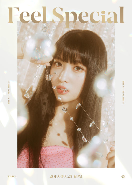 TWICE members Nayeon, Jingyeon, MOMOs mysterious beauty of the comeback photo was released.Group TWICE will release its title song with its mini-8 album Feel Special (Phil Special) at 6 p.m. on the 23rd and make a surprise comeback.Earlier, JYP Entertainment (hereinafter referred to as JYP) released teaser videos of Nayeon, Jingyeon and MOMO through the official SNS channel of TWICE, and released three images of three members at noon on the 11th, raising expectations for a comeback.Those represented by TWICEs sister line have emanated a brilliant charm in each teaser image.If the teaser video showed the queens atmosphere with elegant dress and colorful accessories, the image that opened today boasted a goddess-like beauty with a smile and a faint feeling.TWICE is expected to launch a non-stop popular march with a more ripe charm through a new song to be released on the 23rd.On the other hand, TWICE has been well received for its musical change with FANCY (Fancy), which was released in April, and it has been fresh with songs and choreography emphasizing bold and sweet moods.Feel Special, a new song that will be released in about five months after FANCY, has selected a different message as a theme and added lyricism.It is expected to show intense elegance in music, performance, and concept.Moreover, this song was written and composed by J. Y. Park, the head of JYP, and Lee Woo-min (collapedone), who made TWICE KNOCK KNOCK (Nak Nak), arranged the song and prepared for the 12 consecutive hits.TWICE has been loved by a total of 11 songs, from its debut song OOH-AHH Hah (elegantly) to its previous work FANCY, which has set a record of exceeding 100 million views on the music charts and YouTube MVs.The music industry Midas Son J. Y. Park and One Top Girl Group TWICE meet to meet, SIGNAL (signal), What is Love? (What Is Love?)), and it is noteworthy what color music will be shown.TWICEs Mini 8 Feel Special will be released on various music sites at 6 pm on the 23rd.JYP Entertainment