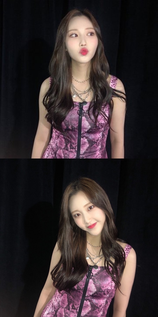 Girl group Momoland Nayun delivered a greeting to Chuseok.Nayun posted a picture on Momolands official Twitter on the 12th with an article entitled Meridal Happy Chuseok ~ ~ ~ ~ ~ I love you.In the open photo, Nayun poses with his lips sticking out or smiling while wearing a snake-print dress.Nayun caught the eye because it creates a lovely yet sexy atmosphere.Meanwhile, Momoland, where Nayun belongs, announced Love is You One in May.