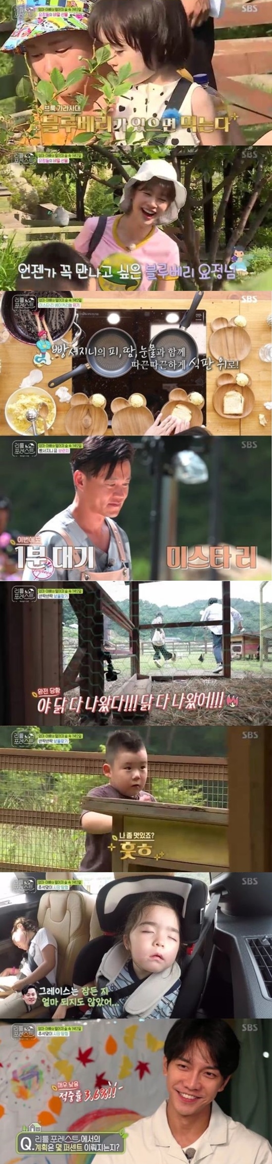 SBSs entertainment Little Forest soared to 5.3% of Per minutes highest audience rating.In Little Forest, which aired on the 16th, members were drawn to struggle for Little.Last week, the members who had their first camping with Little Eats decided to plant blueberry trees at night without Little.Gag Woman Park Na-rae and Actor Jung So-min planted a huge blueberry tree, and Little people were curious about the fairy, saying, The fairy came and planted.Actor Lee Seo-jin challenged to make Misari table breadAs the main chef of the bakgol, I received everyones expectations in one body, and I failed in the early days, but eventually I made handmade bread.Park Na-rae suggested playing The Treasure Seekers.The members hid Treasure all over the place, and the Little people gathered together to say given a gift and laughed at the search.Children who visited the animal farm during the Treasure search site entered the members and the chicken farm, and in the process, the chickens escaped.Park Na-rae, who had chicken phobia in a sudden sudden situation, was scared but took the children to the end, and Lee Seung-gi and Lee Han finished the situation with confidence.The scene took the best minute, rising to the Per minute highest audience rating of 5.3%.The most difficult Treasure search place was Lee Seo-jin.Lee Seo-jin made a warm finish, giving out Treasure for Brook, who hid himself for The Thrilling Seekers but failed to find much Treasure.Meanwhile, Littles decided to go out for their first long-distance outing with Lee Seung-gis suggestion, all excited, but they were asleep by the time they arrived at the market.Lee Seung-gi was embarrassed by the unexpected situation, saying, The plan hit rate is 3.6%. Expectations are high on how the members will cope.Little Forest will air at 10 p.m. on the 17th.Photo = SBS Broadcasting Screen