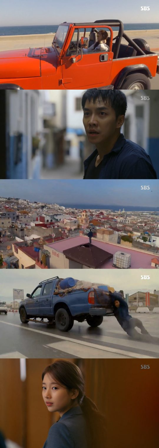 Four years of planning, one year of production, and 25 billion won of production cost were not in vain.The SBS gilt drama Vagabond starring Lee Seung-gi and Bae Suzy caught viewers at once with its tense action, blockbuster scale and exotic scenery.The first episode of Vagabond was broadcast on the 20th, and stuntman Cha Dal-gun (Lee Seung-gi) is raising his nephew Hun (Moon Woo-jin) on behalf of his brother who suddenly passed away.However, acting acting alone is tight to eat and live, so I quit my stunts without my nephew and earn money by driving a taxi.Hoon found that the action smoke data collected by the car was abandoned in the garbage dump in front of the house, and found out that the car had quit the Action School.The Ministry of National Defense held a briefing session on the Air Forces next-generation fighter business, which will cost 11 trillion won.John Enmark and Dynamic Systems competed, and Dynamic Systems was able to acquire business rights as it launched fighters that had a more superior cost and performance.In response, Jessica Lee, Asia President of John Enmark, contacted the Blue House and pressed Michael, vice president, to gain business rights.The intern confession of the cluttered state Embassy in Morocco Korea (Bae Suzy) is actually a NIS black agent who hides his identity and conducts operations between Morocco and Portugal.Hoon was invited as a childrens Taekwondo demonstration team at the 50th anniversary of diplomatic relations between Korea and Morocco.Hun, who knows the family situation, said he would not go, but he decided to go to Morocco.In Portugal Lisbon, Michael was chased by those who did not know.He barely escaped and called the Incheon International Airport Police Department and said that Planes B357 to Morocco would fall, but he was hit by a black gunman wearing a black raincoat.The Incheon International Airport computer network was also hacked and the police officer who received the terrorist report phone fell down due to a seizure of someones poison attack.The black-bellied gunman disguised Michael as having committed suicide with a pistol after drinking in the car.The self-camera of Hoon on board was confirmed by Chadalgan after Planes crashed, who headed to Morocco with other bereaved families.At the Tangier International Airport in Morocco, Chadalgan found a man with scars on his face, which was reflected in Hoons self-camera.Chadalgan, feeling strange, had followed him even at the dismantling of the confessional, fighting in the alleyway of downtown Tangier, and chasing him like a man who was hanging from a running car.During the chase, Chadalgan was injured in a struggle and bounced out of the window in a running car, almost falling down a coastal cliff but barely climbing over a cliff.In the next trailer, there was a picture of Cha Dal-gun, who doubted the identity of the confession.On this day, the efforts of the production team and actors who have been working on pre-shooting and post-production for a long time were revealed.The colorful action, rapid development, and the hot performances of actors have added to the exotic scenery such as Morocco and Portugal.The crash of the civil aircraft, which is the core material of the drama, reminded me of the disaster of Seowall.In particular, the president (Yun-shik Baek) paid more attention to facial makeup than the press briefing, and the apology of the people who did not have a heartfelt heart.It was a matter of thinking about what the governments response to the national crisis should be.Lee Seung-gi has been able to create a more lively scene thanks to his direct digestion of high-level action, such as car chase, alley fight, flying over buildings and jumping from the rooftop.Lee Seung-gi threw away the familiar image of the entertainer by putting the despair, sadness, and the commitment to find out the truth of the incident in Action.Bae Suzy showed off her socially youthful and cute charm as an embassy employee and her intense and rational charm as a spy.It is expected that Bae Suzy, who is the first spy, will show his role as an NIS agent.In addition, actors with outstanding acting skills such as Moon Jin-hee, Yun-shik Baek, Moon Sung-geun, and Kim Min-jong supported the story firmly.Through Lee Seung-gis Action God, the exotic and fantastic scenery of Moroccos cities and coasts were naturally contained.As the first Korean drama was filmed in Morocco Tangier, the unfamiliar scenery came more special and beautiful.