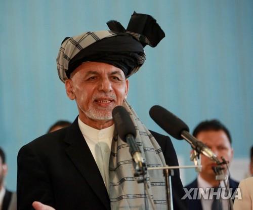 28일 아프간 카불에서 대선 투표를 마친 아슈라프 가니 대통령. [신화=연합뉴스]