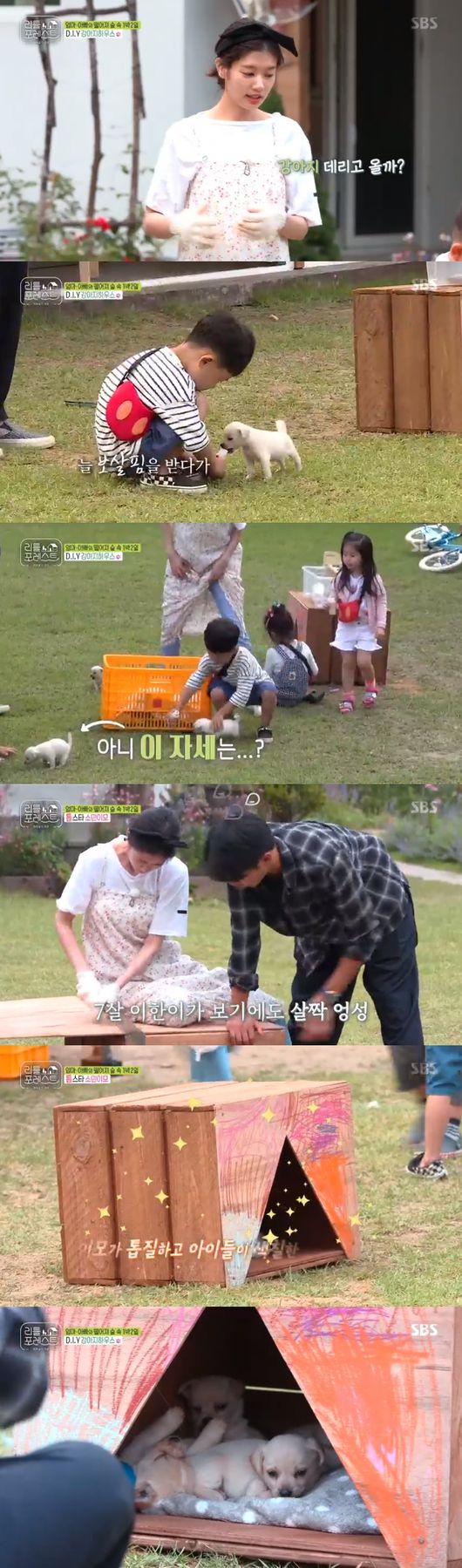 Lee Seo-jin x Lee Seung-gi x Park Na-rae x Jung So-min took care of Little.In the SBS Wolhwa entertainment Little Forest broadcasted on the last 30 days, four people were shown to show special events to children.On this day, Lee Seung-gi said, I want to enjoy a lot of things I can do in the forest. He planned to make a swing and completed the swing with the support of Lee Han.Before burning the children, Lee Seung-gi first test-drived and confirmed his strength, and Lee Han-i was the first to board.When Jung So-min came to see the news that the swing was completed, he boarded for the second time. Jung So-min also enjoyed the thrill, saying, Its so fun.However, Little was scared. Lee Seo-jin made a two-line swing saying, The outer line is too scary for children.Jung So-min took care of the dogs living next door with Little Lee, who told Little Lee, You have to take good care of the dogs because they are young.After that, Jung So-min started to take a saw and started something. Lee Seung-gi and Park Na-rae, who saw this, said, It is the first sawing that makes the entrance of the dog House.Lee Seung-gi assisted Jung So-min in his work as an assistant.Jung So-min was sore and successful in sawing, and a pretty dog House was created. Little people took out the puppy and moved it to the House and gave it milk.Then, when the puppy pooped, he cleaned the puppies by cleaning the poop himself.Jung So-min, who watched this, said, The children are also fragile John Jan. ... I was warmed up to see them protecting weaker puppies than themselves.Lee Seo-jin, Lee Seung-gi, Park Na-rae, and Jung So-min gathered to talk. Park Na-rae said, Everyone has suffered today.I do not think I should do a reunion. I want to see my Friend. Lets go. So, Jung So-min also said, All my aunts uncles heart will be like that. I want to finish with a small reunion feeling that all the Friends who came to Little Forest gather together.I hope its a gift for the kids, Park said, joking, and at the end of the day, well call our mom and let her take our luggage.Lee Seo-jin laughed, saying, My mother is sick and I can not walk well. Park said that she prepared a large Soap Bubbles show for Little.Park Na-rae said, I saw it at the kids cafe and it was really huge. Everyone shouted like WaaaaaaaaaaaaaaaaaaaaaaaaaaaaaaaaaaaaaaaaaaaaaaaaaaaaaaaaaaaaaaaaaaaaaaaThen he was delighted at the thought that Little would like.Little Forest broadcast screen capture