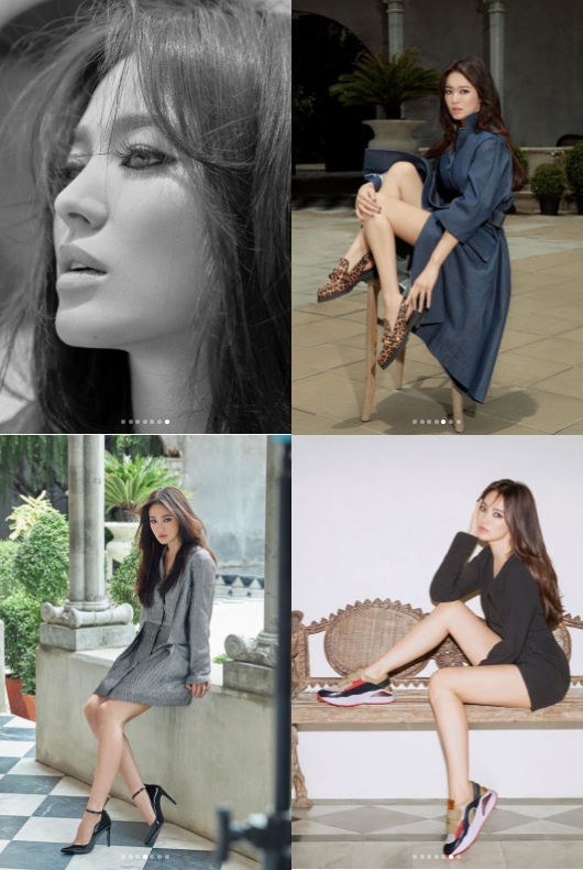 Actor Song Hye-kyo boasted unchanging charm through fashion pictures.Song Hye-kyo posted several fashion pictures on his SNS on the 5th.In the photo, Song Hye-kyo digs out various concept costumes and shoes proudly. Song Hye-kyos legs in short bottoms steal attention.Song Hye-kyos charm of sexy and elegant comes to light in the picture.Song Hye-kyo told her recent news on the official SNS of the fashion magazine Harpers Bazaar Korea on the 8th that she was staying in New York. Song Hye-kyo greeted her fans with a relaxed expression and enjoyed the fashion show.In this video, Song Hye-kyo wore a white costume with his own feeling and emanated a luxurious charm.Song is currently considering appearing in the movie Anna.