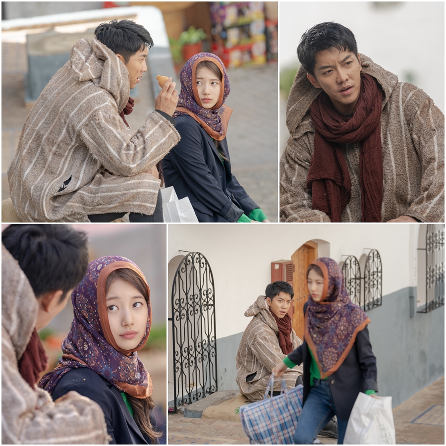The expletion of humiliation and saltyness!The release of the explosion Morocco Street Two Shot, which is filled with sadness just by the sight of Lee Seung-gi and Bae Suzy of Vagabond, was released.SBS gilt drama Vagabond (VAGABOND) (playwright Jang Young-chul, director Yoo In-sik / production Celltrion Healthcare Entertainment CEO Park Jae-sam) is an intelligence action melody that uncovers a huge national corruption hidden in the concealed truth of a man involved in the crash of a private passenger plane.Especially, the behind-the-scenes person who caused the accident and the inside of the conspiracy are gradually getting rid of the veil, and the development is accelerated in earnest, and every time the unpredictable reversals are poured out, giving viewers the fun of reasoning.In this regard, the 7th episode of Vagabond, which airs at 10 p.m. on the 11th (tonight), will feature a reunited Morocco Street two-shot with Lee Seung-gi and Bae Suzy in a strange way.In the play, Cha Dal-geon is sitting in front of him with a can of clothes and a thin eye, and Gohari also appears in a shabby disguise wearing a hijab.The chadalgeon, who ate the bread that Gohari handed over, is a haggard figure, but he looks around with a full alertness, and the confession, who appears with a heavy burden with both hands, looks at the chadalgeon with a sad look.The two have been struggling with big and small conflicts every time, but they have been building up a bad fortune by collecting their minds at a decisive moment.I am curious about what other colostrum situations they will experience.The scene of the Morocco Street Two Shot by Lee Seung-gi and Bae Suzy was conducted in search of a corner of Morocco.Especially in this scene, Lee Seung-gi and Bae Suzy had to act in an act with a different disguise from the previous one.Lee Seung-gi and Bae Suzy, who were born and first wearing a cape and hijab like Das Vader, could not hide their laughter when they saw each other, even though they fit together.Then, when we started filming in earnest, Lee Seung-gi, who naturally used the sudden class-studded mode, and Bae Suzys chemi, who emanated the loveliness like Hizab-wripped Shrek Cat, made the scene into a laughing sea with laugh synergy effect.In addition, the shooting was a realistic filming with the local atmosphere without any control, so Lee Seung-gi and Bae Suzy were able to take advantage of the scene with a calm and calm attitude without any signs of embarrassment or agitation.The seventh broadcast will make you feel that Lee Seung-gi and Bae Suzys chemistry is more Explosion in Vagabond, said Celltrion Healthcare Entertainment, a production company. The second visit to Morocco is full of more thrilling and tense episodes.I hope you will use your own room to see what amazing story you have.iMBC  Photos