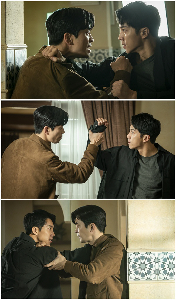 Two men from the far-fetched drama met, too different to be different!Two men, Lee Seung-gi and Shin Sung-rok, who are too different from Vagabond, show Invitably Girls Two Shots.SBS gilt drama Vagabond (VAGABOND) (playwright Jang Young-chul, director Yoo In-sik / production Celltion Healthcare Entertainment CEO Park Jae-sam) is an intelligence action melody that uncovers a huge national corruption hidden in the concealed truth of a man involved in the crash of a civil aircraft.In particular, the reality behind the accident and the truth of their conspiracy gradually revealed its reality, and the company has been on the verge of development, recording the highest audience rating of 13.07 percent (based on the Nielsen Korea metropolitan area) in the past seven episodes.Above all, in the last seven episodes, NIS agents who received an anonymous report from Edward Park (Lee Kyung-young) were shown to gather strength in earnest to arrest Jessica Lee (Moon Jung-hee) and Kim Song Yuqi (Jang Hyuk-jin) for being behind the accident.In particular, Cha Dal-gun (Lee Seung-gi), who was tipped by Gohari (Bae-ji), secretly followed NIS agents to Morocco, jumped into the arrest of Kim Song Yuqi alone, and was thrilled by the decisive ending that ended up facing Kim Song Yuqi one-on-one.In this regard, the 8th episode of Vagabond, which is broadcasted at 10 pm on the 12th (tonight), contains the intense first face-to-face where Lee Seung-gi and Shin Sung-rok are holding each others necks and exploding the fight.In the drama, Cha Dal-gun, Gohari, and Kitaoong gathered together with the NIS members, and Cha Dal-gun and Kitaoong caused extreme confrontation for some reason.Gitaewong holds his wrist as if he is trying to stop the action he is trying to do, and he shoots such a taewong with intense eyes.And the two men who do not want to lose are tangled and the situation is unfolding.In particular, while Kitaewoong learned about the existence of a chadal gun searching around the Song Yuqi hideout through drones in the last broadcast, attention is being paid to what kind of action the chadal gun, which is the one that will lead the emotion and action first, will take, which is always rational and planned.In addition, Lee Seung-gi and Shin Sung-roks two-shot shot scene was shot at the original set in Paju, Gyeonggi Province.Lee Seung-gi and Shin Sung-rok, who usually boast of thick friendship, laughed at the scene as soon as they met and asked each others regards and talked about the storm for a long time.But when I heard the sound of the shot, I focused on my feelings and grabbed my emotions, and then spread a bloody fight with a 180-degree suddenly, freezing the scene in an instant.After the filming, the two went back to their best friend mode, where they were not together again, cheering each other and cheering each other.Celltrion Healthcare Entertainment said, The first face-to-face meeting between Lee Seung-gi and Shin Sung-rok, which many viewers waited for, has finally been concluded. The fun of watching and comparing two men with different charisma will also be another interesting point in Drama. Meanwhile, the 8th episode of SBSs Golden Drama Vagabond will air at 10 p.m. on the 12th (tonight).