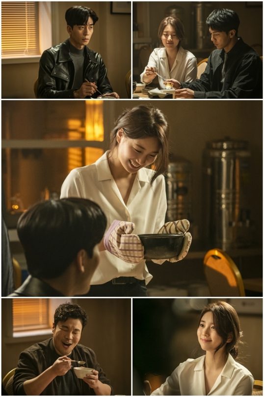 Singer and actor Bae Suzy turns from Morocco to Chef in SBS gilt drama VagabondVagabond is a story about a man involved in a civil-commodity passenger plane crash (Lee Seung-gi) digging into a huge national corruption hidden in a concealed truth.Bae Suzy plays the NIS black agent Gohari and boasts various charms that go between cold and passion.In this regard, the production team of Vagabond unveiled a field still cut on the 16th, where Bae Suzy set up a table for team members in the play.In the photo, Gohari is eating with members of the NIS team, including Cha Dal-gun (Lee Seung-gi) and Ki Tae-woong (Shin Sung-rok), who are conducting an arrest operation by Kim Woo-ki (Jang Hyuk-jin) in Morocco.He smiles brightly and walks to the table with the stew, and then sits beside the tea, and shows a friendly appearance of him putting a side dish of handmade meat on a table with a drink.Ki Tae-woong, who sits in front of them, watches the two with his eyes that feel strange energy. Next to him, Kim Se-hoon (Shin Seung-hwan) expresses satisfaction with food and makes a laugh.Bae Suzys Go Chef Transformation was filmed on the set of the original set in Paju, Gyeonggi Province.Bae Suzy appeared on the scene in a white shirt, black pants, and a neat outfit with a strapped hair; he prepared for filming, meticulously familiar with the script.When the other actors arrived, they greeted me with a greeting and asked me how I had not asked.Then, with the start of filming, those who were immersed in their roles actually finished shooting in a cheerful atmosphere as if they were having dinner together.In addition, Bae Suzy is fluent in English and Arabic in the play, and is playing a high-level action and cooking.Bae Suzy, who has fluent English skills, has made efforts to take Arabic classes with action for this work, and impressed the production team.Bae Suzy is working hard with all his enthusiasm, said Celltrion Entertainment.There are many similarities to the passionate confession, he said. Please expect the other half of the story to make Gohari more prominent.Vagabond will be broadcast at 10 p.m. on the 18th.