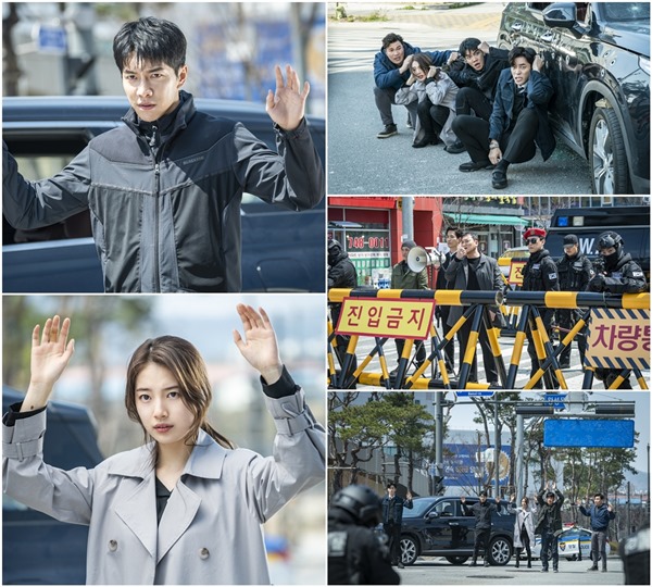 You are surrounded!Vagabond Lee Seung-gi, Bae Suzy, Shin Sung-rok, and Shin Seung-Hwan faced a stranded crisis, once again caught up with the victory of truth.The SBS gilt drama Vagabond (VAGABOND) is an intelligence action melody that digs into a huge national corruption hidden in a concealed truth by a man involved in a civil-commodity passenger plane crash.In particular, Lee Seung-gi and Bae Suzy have found the truth about the crash of a civil passenger plane and have stepped on the land of Korea to kill the evil crowd. The last 11 times, which was the most dramatic content, recorded 10.5% of the highest audience rating (Nilson Korea national standard), ranking first overall in all programs broadcast on terrestrial, cable and general broadcasting in the same time zone.In addition, the 2049 audience rating, which is the judgment index of advertising officials, also proved to be a hot topic with a maximum of 4.8%.In the last broadcast, while the B357 families filed a lawsuit against Dynamics, Min Jae-sik (Shin Sung-rok) and Kim Se-hoon (Shin Seung-Hwan) were asked to take care of Cha Dal-gun, Bae Suzy and Kitawoong who stepped on the Korean land while riding in a container. Jung Man-sik) and other scenes of the crowd shooting indiscriminately.They drew extreme tensions about whether they could bring Kim Song Yuqi (Jang Hyuk-jin) to the court without fail and set him up before the court of justice.Lee Seung-gi - Bae Suzy - Shin Sung-rok - Jung Man-sik - Shin Seung-Hwan - Jang Hyuk-jin was seen facing the extreme shooting Daechi station in the middle of the road in broad daylight.In the play, Cha Dal-gun, Gohari, Kitaewoong, Shin Seung-Hwan and Kim Song Yuqi were shot and shot at the enemy, including Jung Man-sik, who was not able to overcome the confrontation.The four people, Cha Dal-gun, Gohari, Kitaewoong, and Kim Se-hoon, are squatting next to a car in an eerie state even though they have a lot of bullet holes.In the end, a group of police officers, including Min Jae-sik and Han Ki-soo (Kim Min-seo), stood behind the barrigate, and all appeared in a line after Cha Dal-gun and Go Hae-ri, raising their hands high.211 In order to find the conspiracy and truth related to the crash of a civil passenger plane that killed an innocent citizen, it raises the question of whether the Chadalgun and Gohari, who have been struggling without any extreme situation, will eventually lift the white flag.Lee Seung-gi - Bae Suzy - Shin Sung-rok - Jung Man-sik - Shin Seung-Hwan - Jang Hyuk-jin The scene of extreme shooting Daechi station was filmed in Wonju city, Gangwon province.Lee Seung-gi, who arrived at the scene first on the day, massaged his muscles in every corner of his body ahead of the action scene, and when Jang Hyuk-jin and Shin Seung-Hwan arrived, they approached them and gave them a warm look.Lee Seung-gi - Bae Suzy - Shin Sung-rok - Jung Man-sik - Shin Seung-Hwan - Jang Hyuk-jin ran and repeatedly rolled, but he was worried about creating a better scene, not a tired one. He exclaimed with admiration and applauded.Celltrion Healthcare Entertainment said, We were able to create a better scene because of the enthusiastic support of the citizens who watched the shooting. There are many scenes that make the hearts really swollen in the justice and false frontal victory to be held on the 26th (today).I want you to check who will win the game, he said.Meanwhile, the 12th episode of Vagabond will be broadcast at 10 p.m. on the 26th (today).Photos: Celltrion Healthcare Entertainment